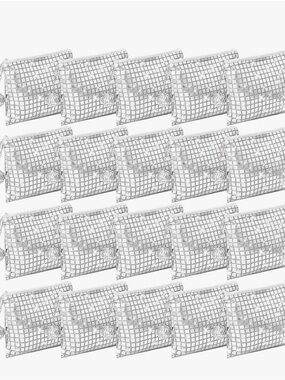 20 Pack Disco Party Favor Sparkly Makeup Sequin Bag Disco (Silver)